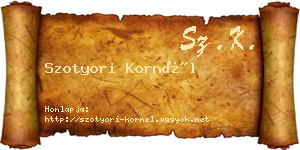 Szotyori Kornél névjegykártya