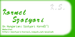 kornel szotyori business card
